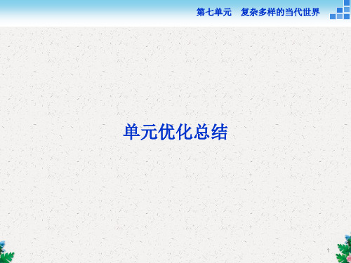 历史岳麓版必修1课件：第七单元 复杂多样的当代世界 单元优化总结