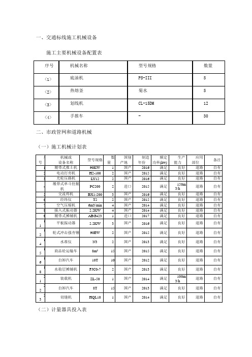 交通标线施工机械设备