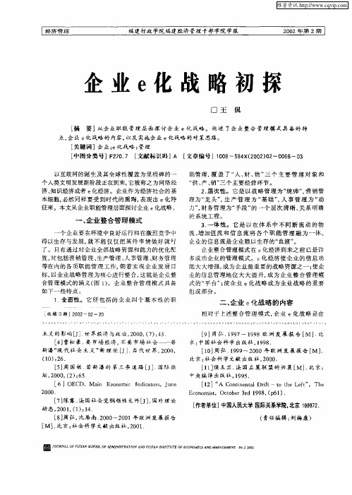 企业e化战略初探