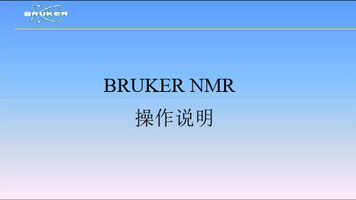 bruker操作培训