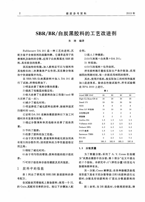 SBR／BR／白炭黑胶料的工艺改进剂