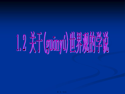 高二政治课件112关于世界观的学说1新必修4