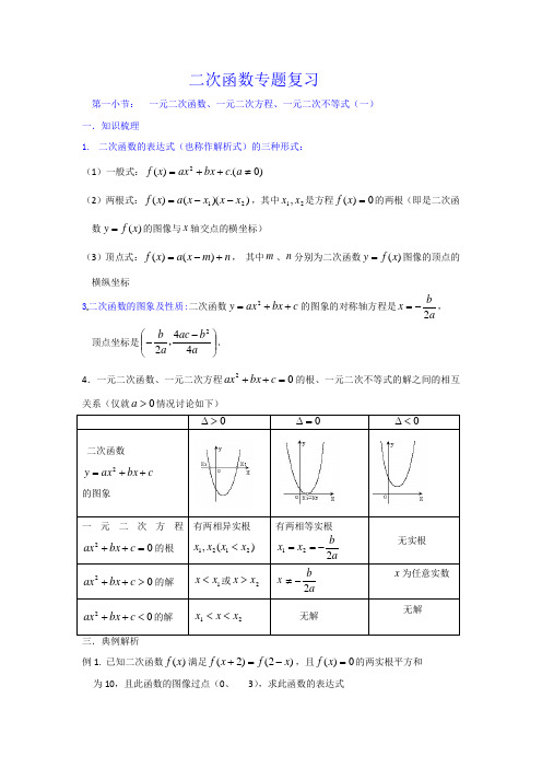 二次函数专题复习