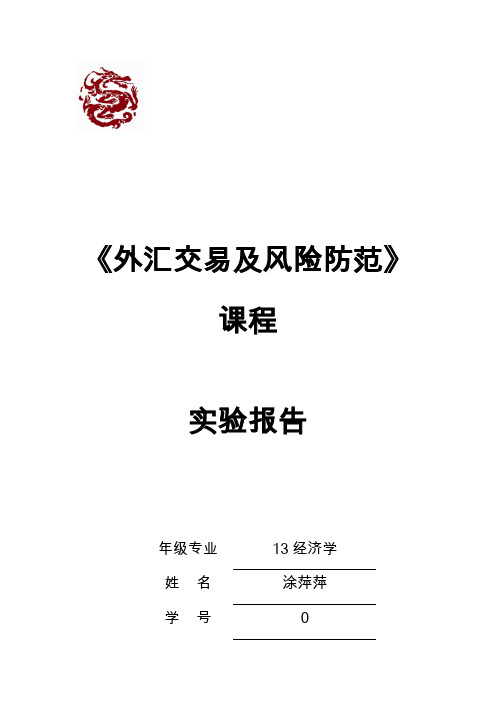 外汇交易期末实验报告