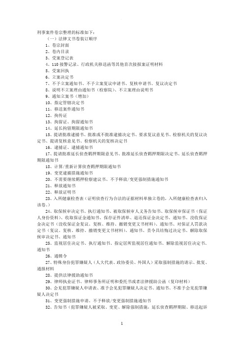 刑事案件卷宗材料规范整理