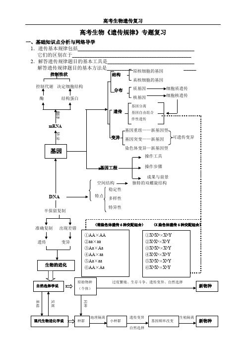 孟德尔遗传定律-专题复习