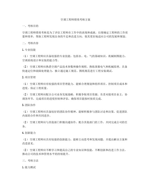 空调工程师绩效考核方案