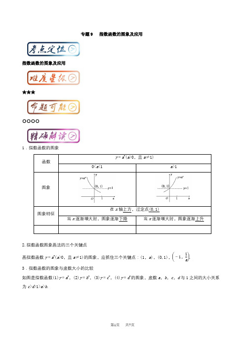 高考数学(一轮复习)最基础考点：指数函数的图象及应用