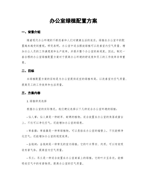 办公室绿植配置方案