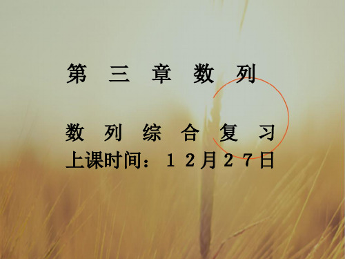 高一数学最新课件-数列复习课人教版[原创] 精品