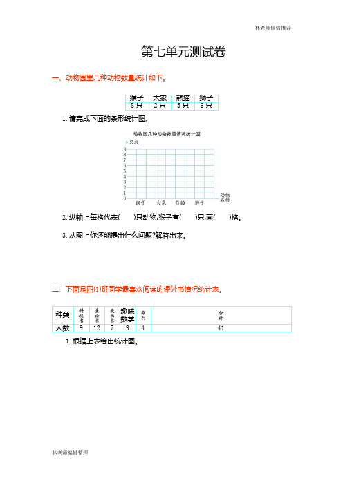 人教版四年级数学上册第七单元测试卷及答案_