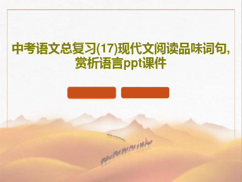 中考语文总复习(17)现代文阅读品味词句,赏析语言ppt课件共28页