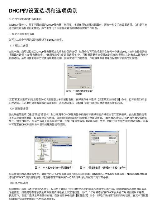 DHCP的设置选项和选项类别