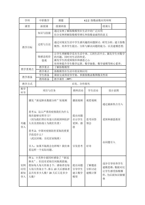 中职数学-指数函数应用举例