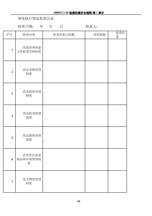 1制度执行情况检查记录