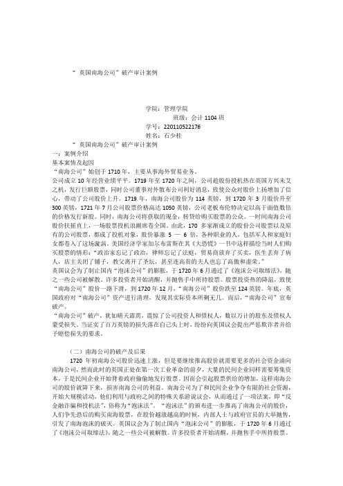 南海公司案例分析审计作业