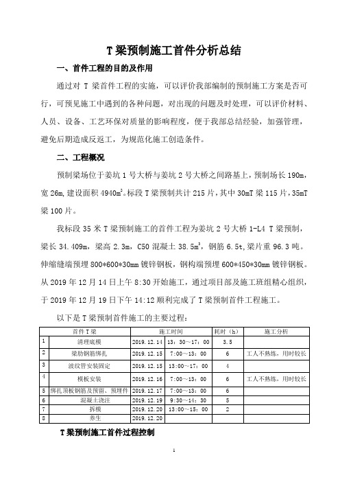 35米T梁首件分析总结