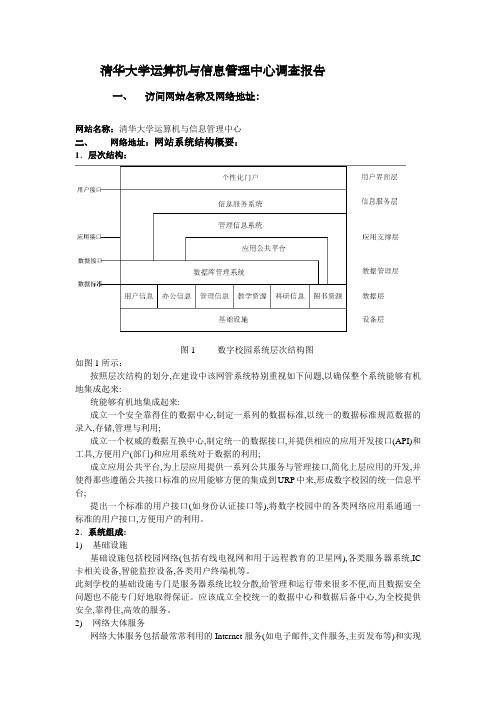 清华大学运算机与信息管理中心调查报告