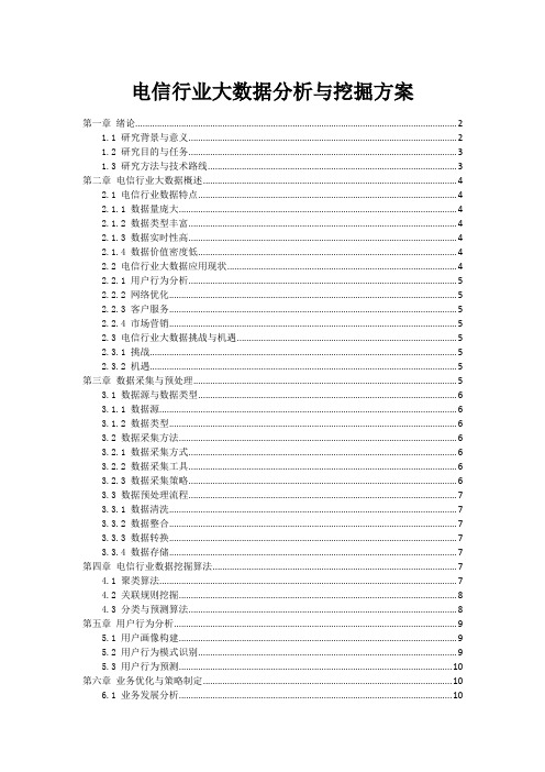 电信行业大数据分析与挖掘方案