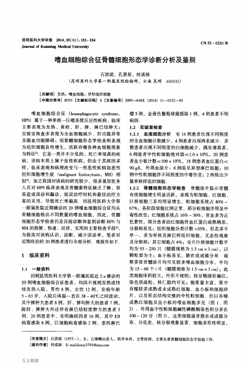 嗜血细胞综合征骨髓细胞形态学诊断分析及鉴别