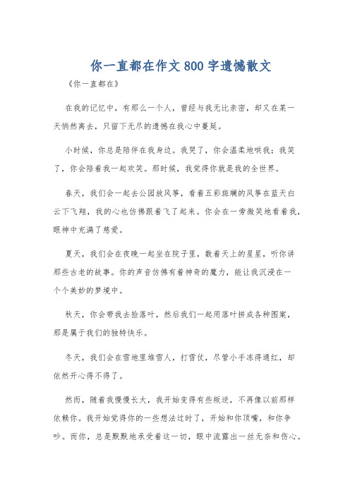 你一直都在作文800字遗憾散文