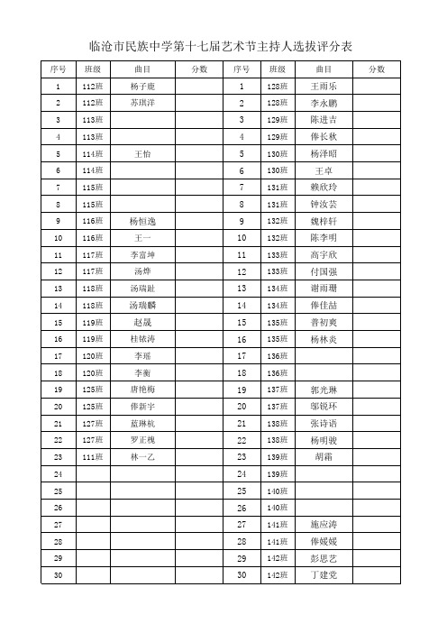 2014年艺术节节目单