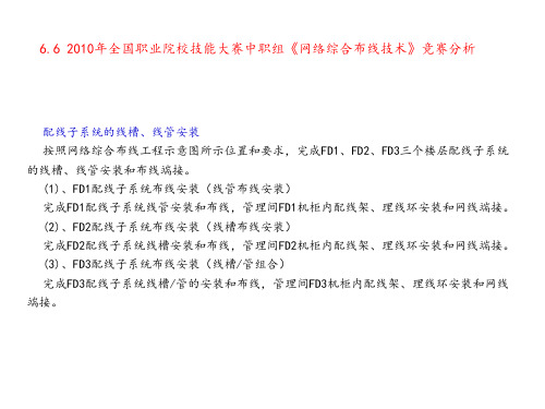 6.6 全国职业院校技能大赛中职组《网络综合布线技术》竞赛分析.pptx