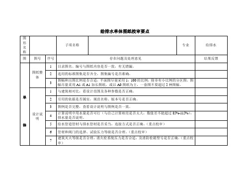 图纸校审要点-给排水