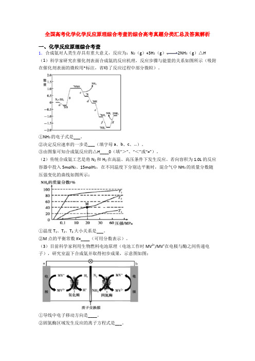 全国高考化学化学反应原理综合考查的综合高考真题分类汇总及答案解析