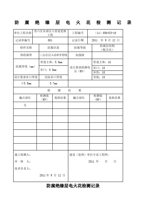 电火花检测记录