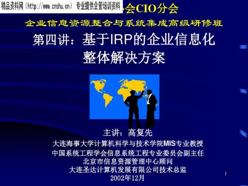 企业信息资源规划培训课本之四