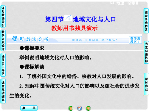 高中地理 1.4 地域文化与人口同步备课课件 湘教版必修