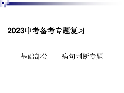 病句专题复习   课件(共33张ppt)  2023年中考语文二轮专题