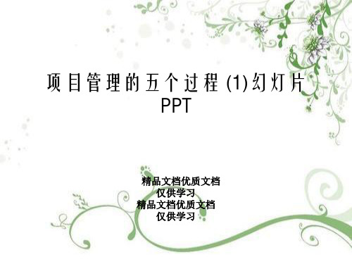 项目管理的五个过程 (1)幻灯片PPT