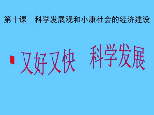 高中政治必修一 经济10.2又好又快 科学发展4