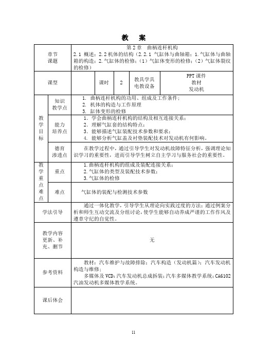 第二章曲柄连杆机构教案2-1