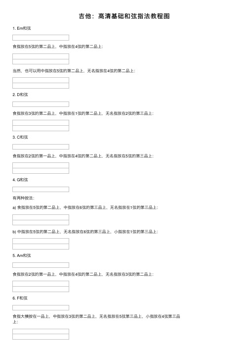 吉他：高清基础和弦指法教程图