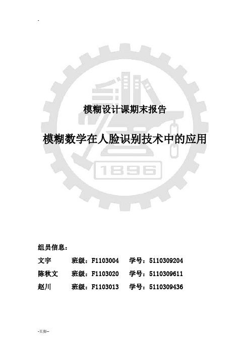 模糊设计期末报告之模糊数学在人脸识别技术中的应用