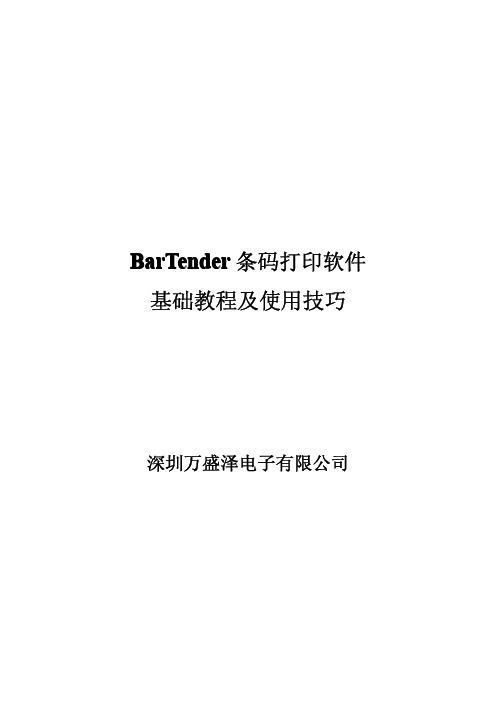 BarTender条码打印软件基础教程及使用技巧