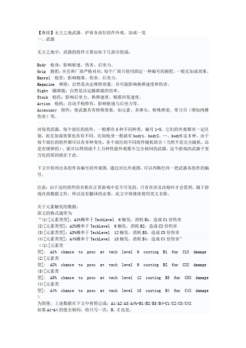 【继续】无主之地武器、护盾各部位组件外观、加成一览