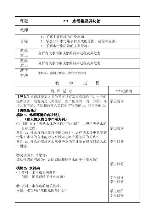 人教版高中地理选修6《第二章 环境污染与防治 第一节 水污染及其成因》_2