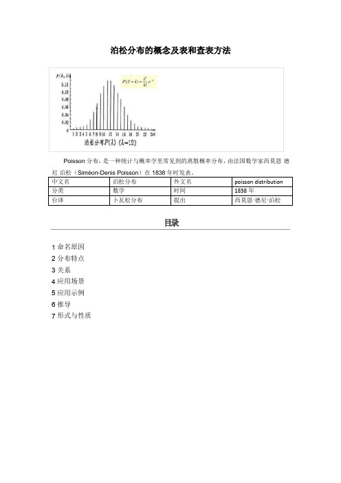 泊松分布的概念及表和查表方法