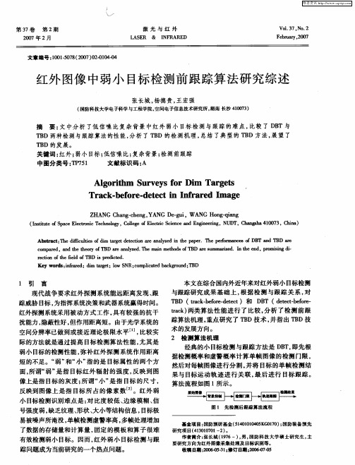 红外图像中弱小目标检测前跟踪算法研究综述