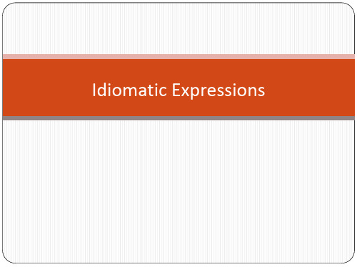 english idioms 1(10个)