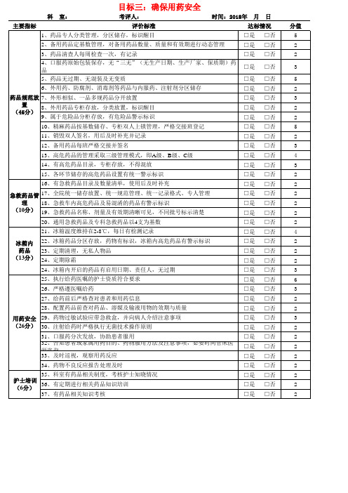 十大安全目标查检表