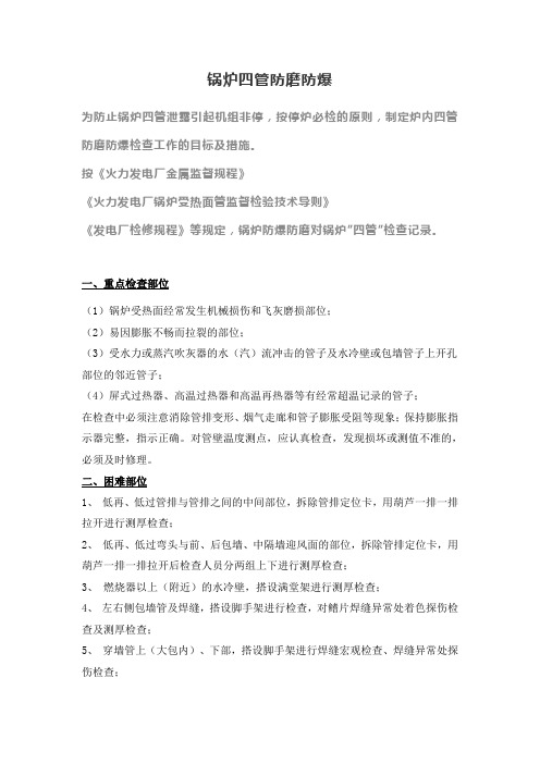 锅炉四管防磨防爆记录