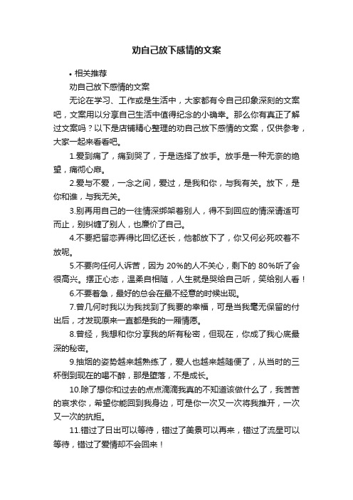 劝自己放下感情的文案