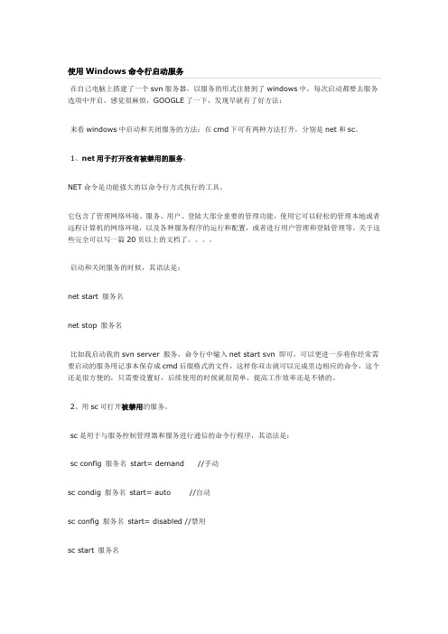 使用Windows命令行启动服务