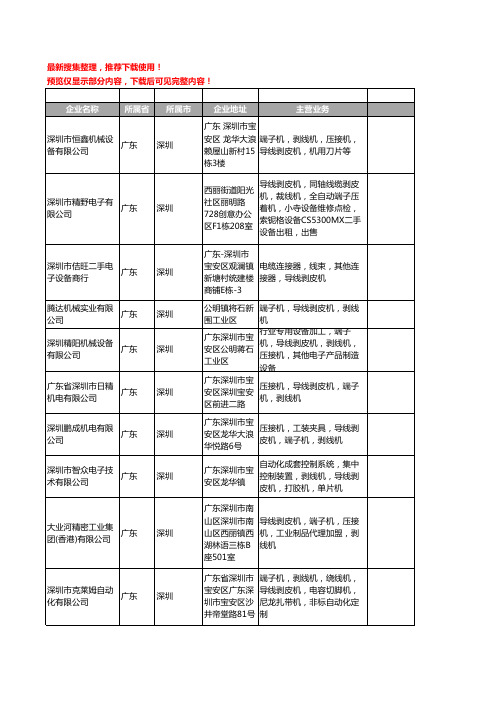 新版广东省深圳导线剥皮机工商企业公司商家名录名单联系方式大全16家