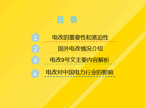 【优选】浅谈电力体制改革对中国电力行业影响PPT文档